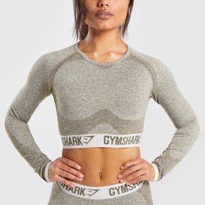 Gymshark Flex Long Sleeve Crop Top Shirt Seamless Flex